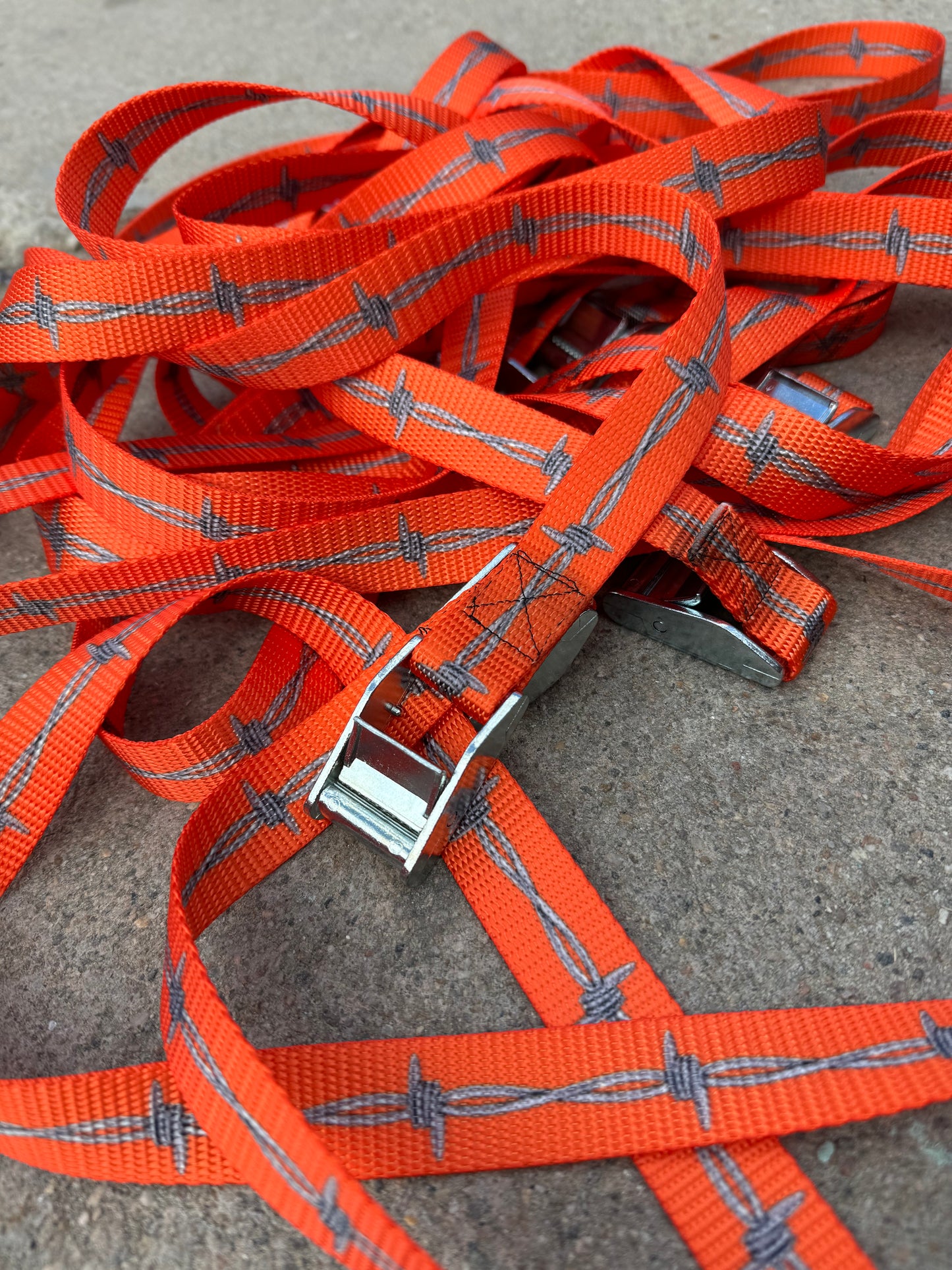 BARBEDWIRE cinch straps ORANGE