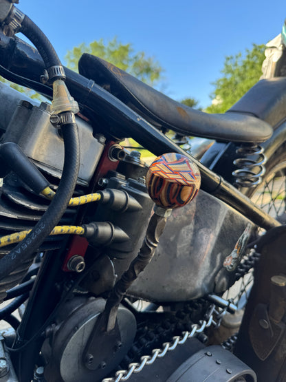 Recycled skateboard basket weave marble shift knob