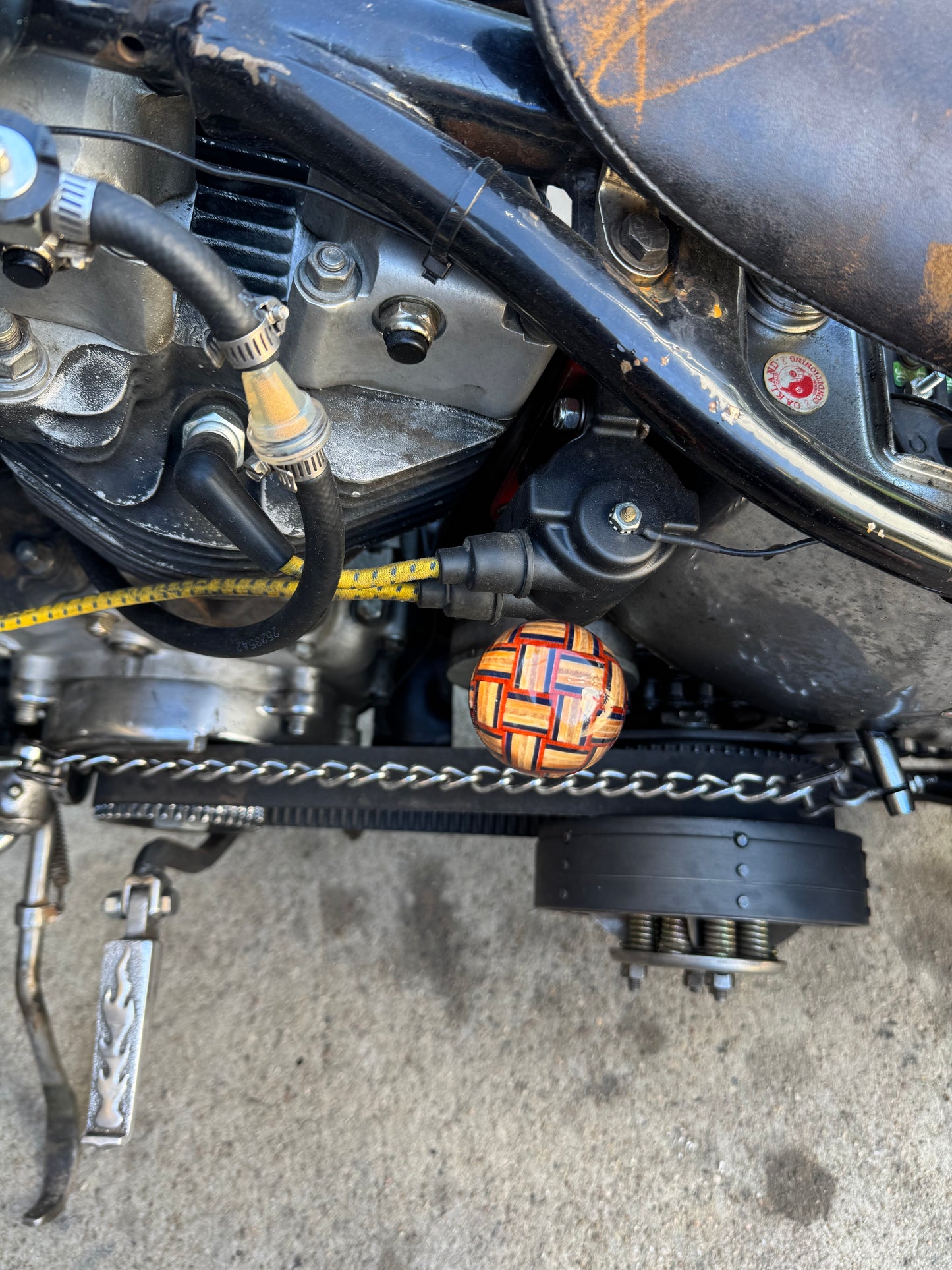 Recycled skateboard basket weave marble shift knob