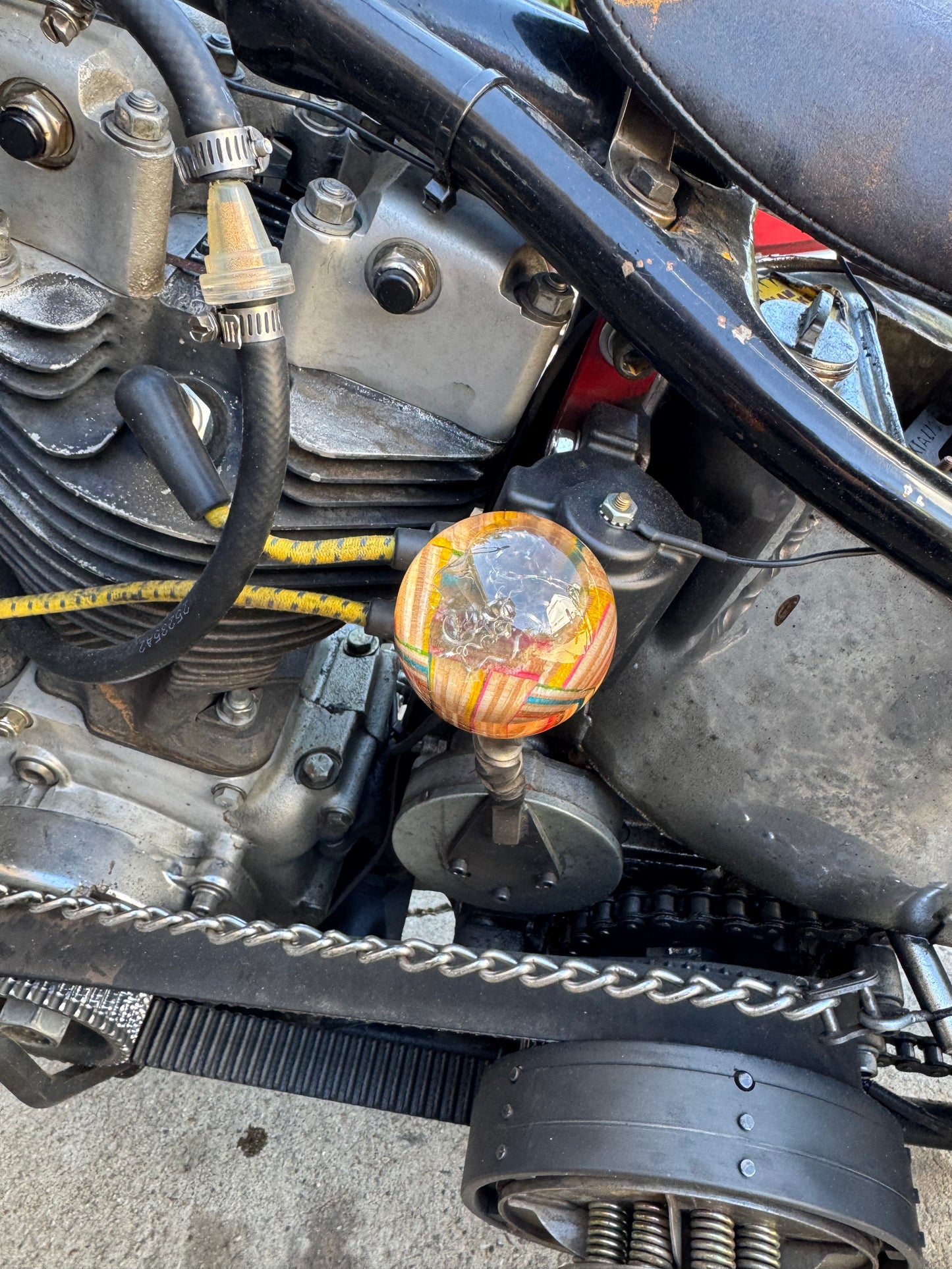 Encased skull/ skateboards shift knob