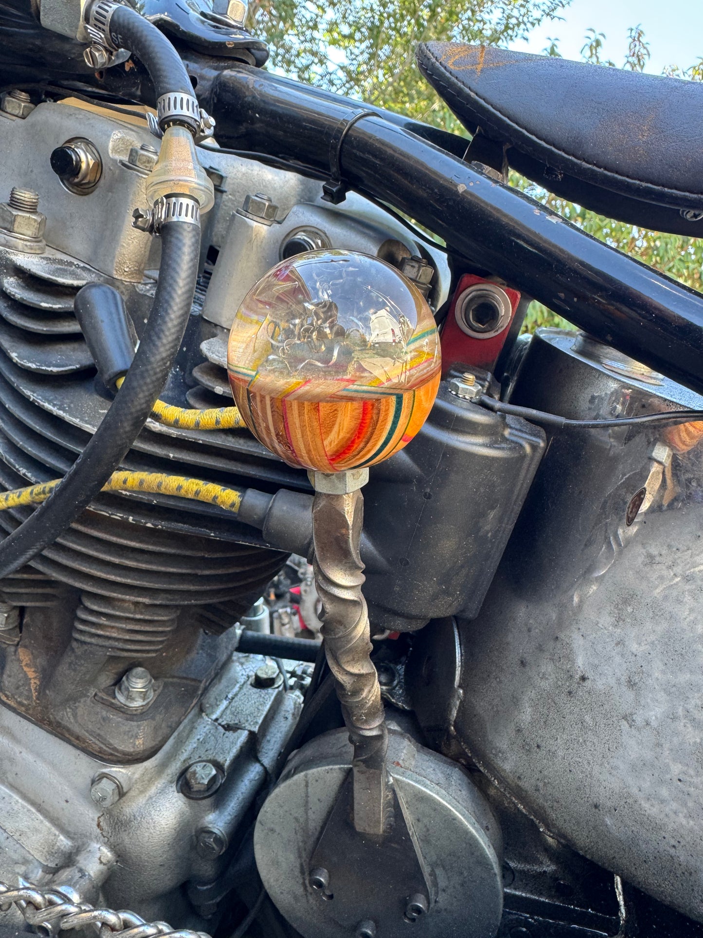 Encased skull/ skateboards shift knob
