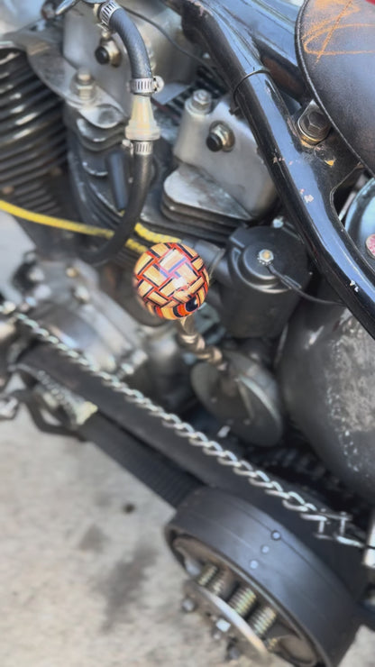 Recycled skateboard basket weave marble shift knob
